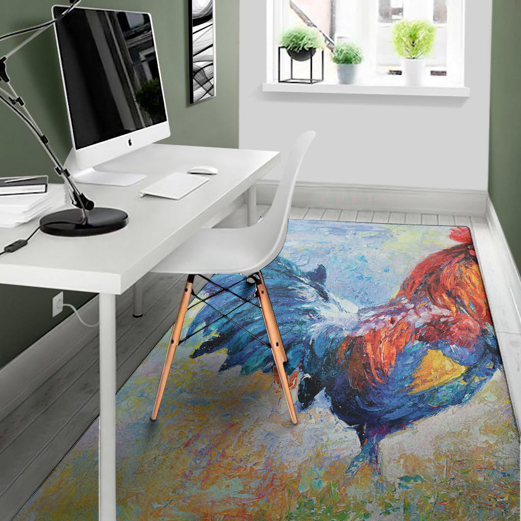 Rooster Painting Print Area Rug