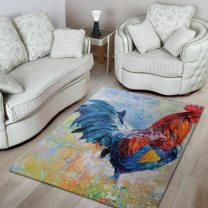 Rooster Painting Print Area Rug