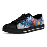 Rooster Painting Print Black Low Top Shoes 
