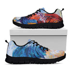 Rooster Painting Print Black Sneakers