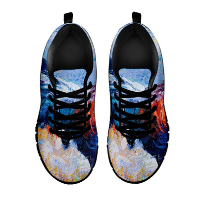 Rooster Painting Print Black Sneakers