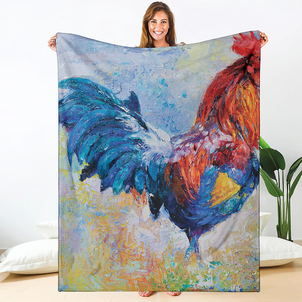 Rooster Painting Print Blanket