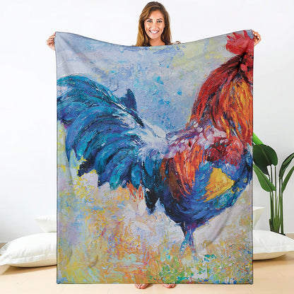 Rooster Painting Print Blanket