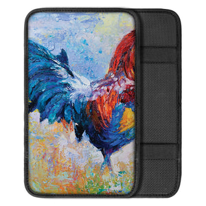 Rooster Painting Print Car Center Console Cover