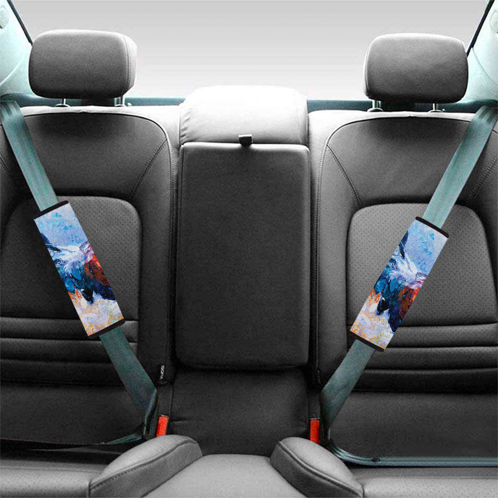 Rooster Painting Print Car Seat Belt Covers