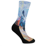 Rooster Painting Print Crew Socks