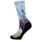 Rooster Painting Print Crew Socks