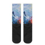 Rooster Painting Print Crew Socks