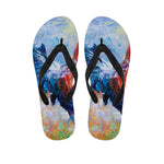 Rooster Painting Print Flip Flops