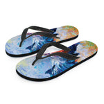 Rooster Painting Print Flip Flops