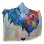 Rooster Painting Print Hooded Blanket