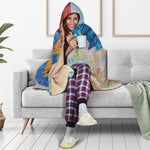 Rooster Painting Print Hooded Blanket