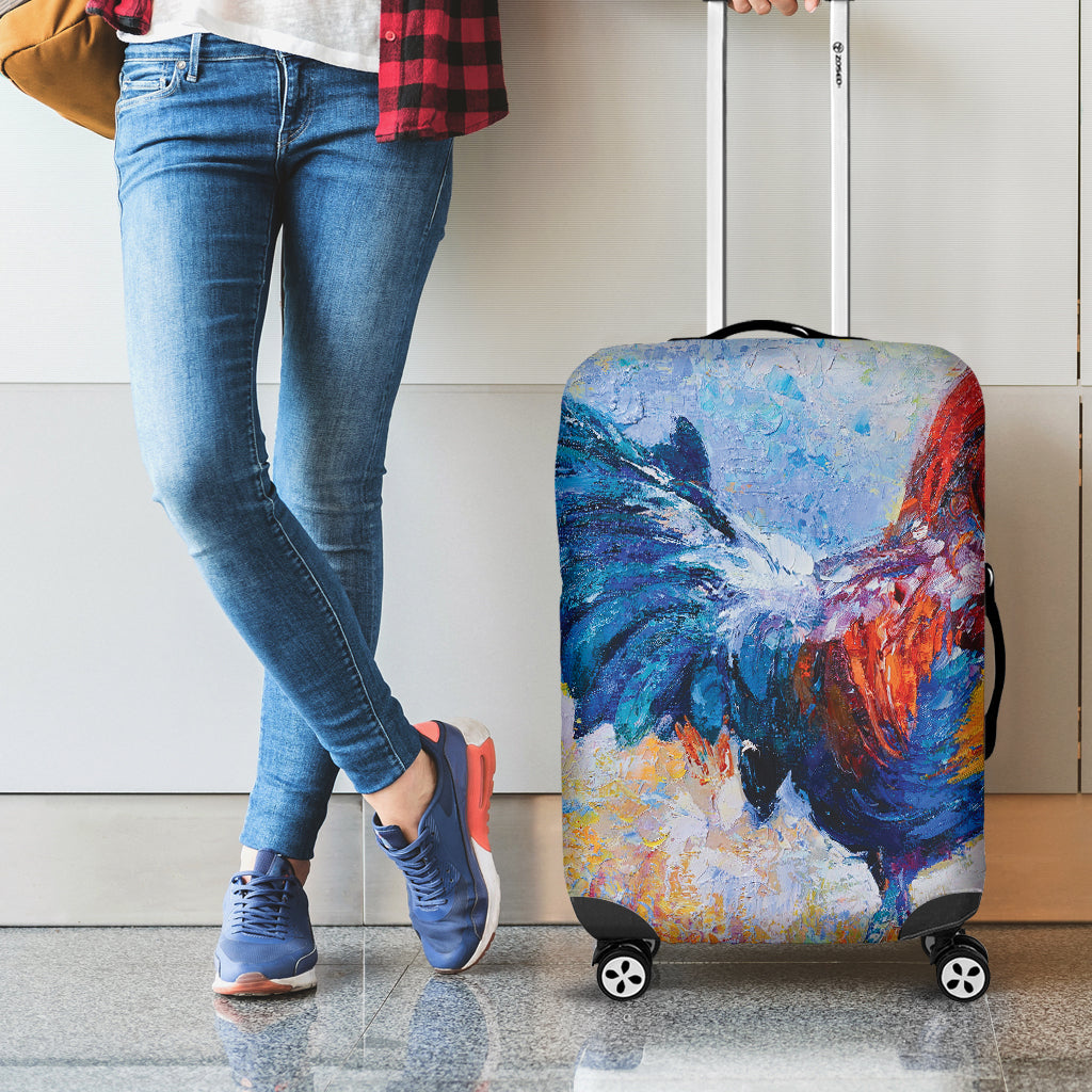 Rooster Painting Print Luggage Cover