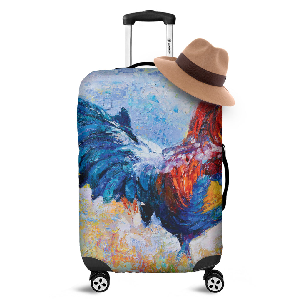 Rooster Painting Print Luggage Cover