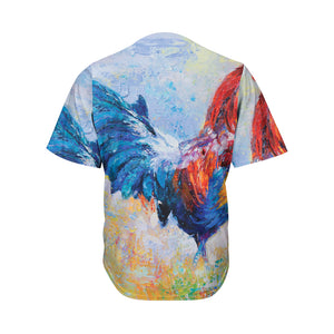 Rooster Painting Print Men's Baseball Jersey