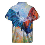Rooster Painting Print Men's Short Sleeve Shirt
