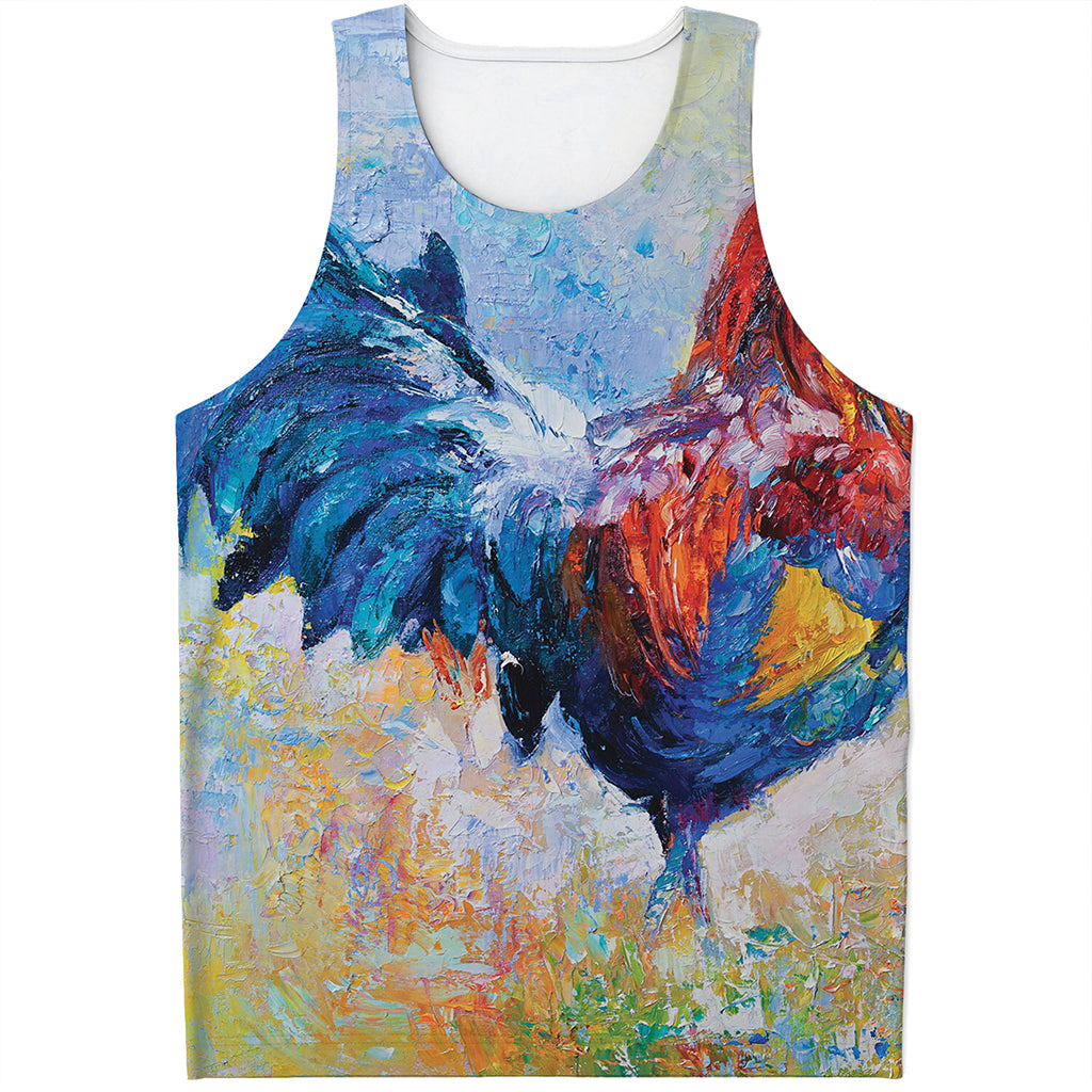 Rooster Painting Print Men's Tank Top