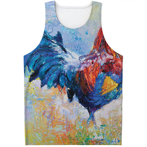 Rooster Painting Print Men's Tank Top