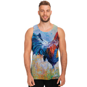 Rooster Painting Print Men's Tank Top