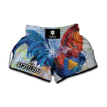 Rooster Painting Print Muay Thai Boxing Shorts