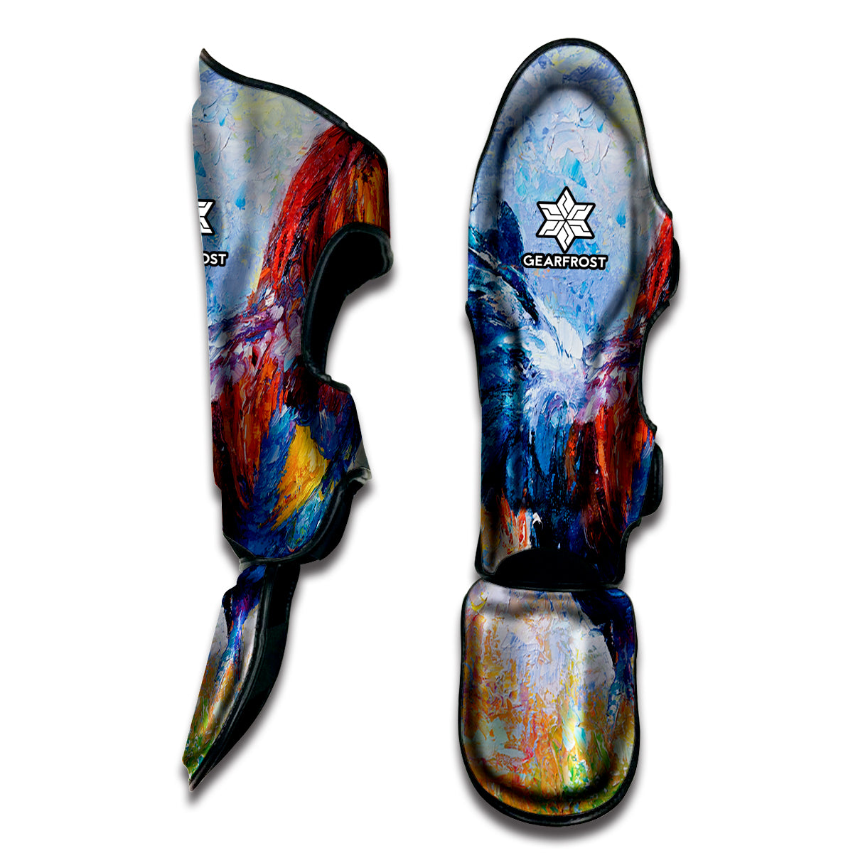 Rooster Painting Print Muay Thai Shin Guard