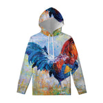 Rooster Painting Print Pullover Hoodie