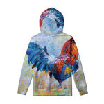 Rooster Painting Print Pullover Hoodie