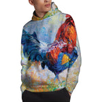 Rooster Painting Print Pullover Hoodie