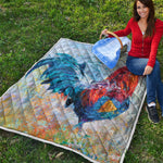 Rooster Painting Print Quilt