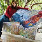 Rooster Painting Print Quilt