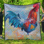 Rooster Painting Print Quilt