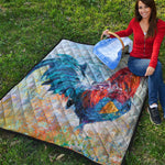 Rooster Painting Print Quilt