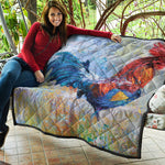 Rooster Painting Print Quilt