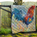 Rooster Painting Print Quilt