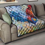 Rooster Painting Print Quilt