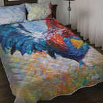 Rooster Painting Print Quilt Bed Set