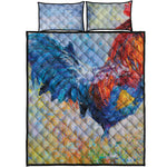 Rooster Painting Print Quilt Bed Set