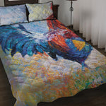 Rooster Painting Print Quilt Bed Set