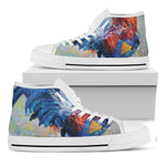 Rooster Painting Print White High Top Shoes