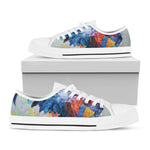 Rooster Painting Print White Low Top Shoes