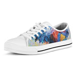 Rooster Painting Print White Low Top Shoes