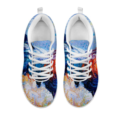 Rooster Painting Print White Sneakers