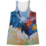 Rooster Painting Print Women's Racerback Tank Top