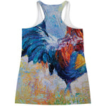 Rooster Painting Print Women's Racerback Tank Top