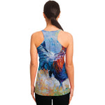 Rooster Painting Print Women's Racerback Tank Top