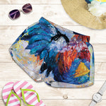 Rooster Painting Print Women's Shorts