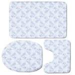Rooster Plaid Pattern Print 3 Piece Bath Mat Set