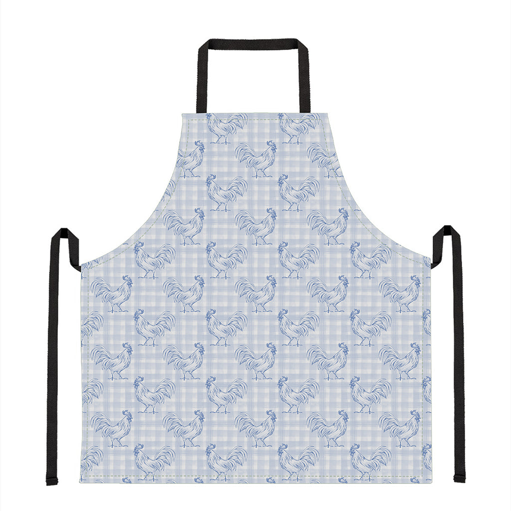 Rooster Plaid Pattern Print Apron