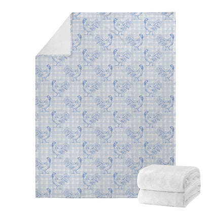 Rooster Plaid Pattern Print Blanket