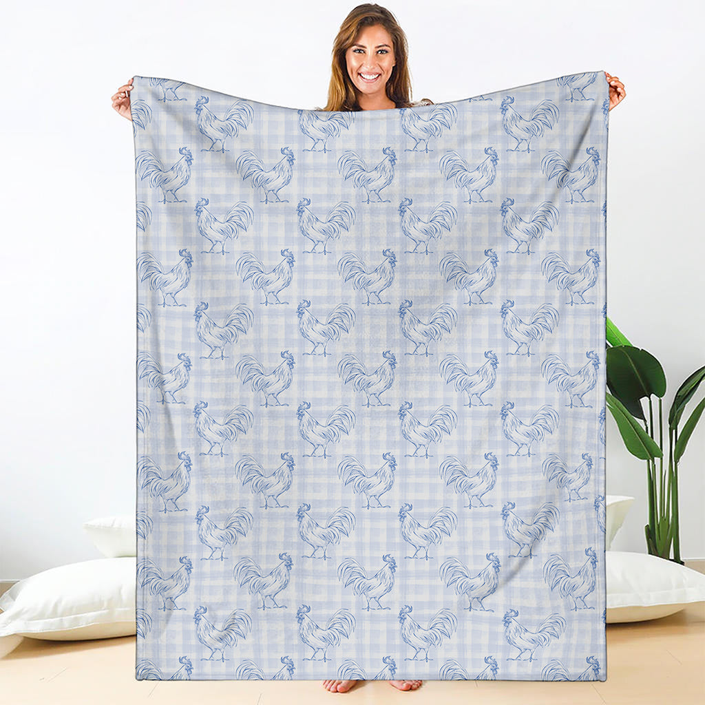 Rooster Plaid Pattern Print Blanket